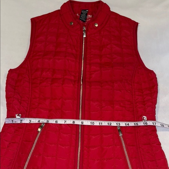 Olsen Europe Quilted Vest Red Sporty Design Classy Women's Size 10 - Picture 11 of 16